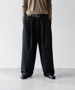 画像をギャラリービューアに読み込む, KANEMASA PHIL. カネマサフィル 36G NEEDLE PUNCH WIDE SLACKSのBLACK 公式通販サイトsession福岡セレクトショップ
