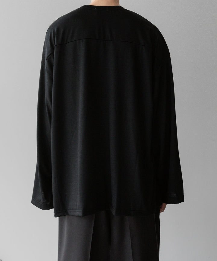 INTÉRIM - インテリムのHYPER BIG EXTRA FINE MERINO WOOL FOOTBALL L/S TEE のBLACK公式通販サイトsession福岡セレクトショップ