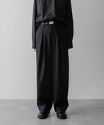 画像をギャラリービューアに読み込む, ssstein(シュタイン)の24AWコレクション EASY WIDE TROUSERS (2/72 WOOL GABARDINE) - BLACK 公式通販サイトsession福岡セレクトショップ
