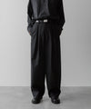 【ssstein】EASY WIDE TROUSERS (2/72 WOOL GABARDINE) - BLACK