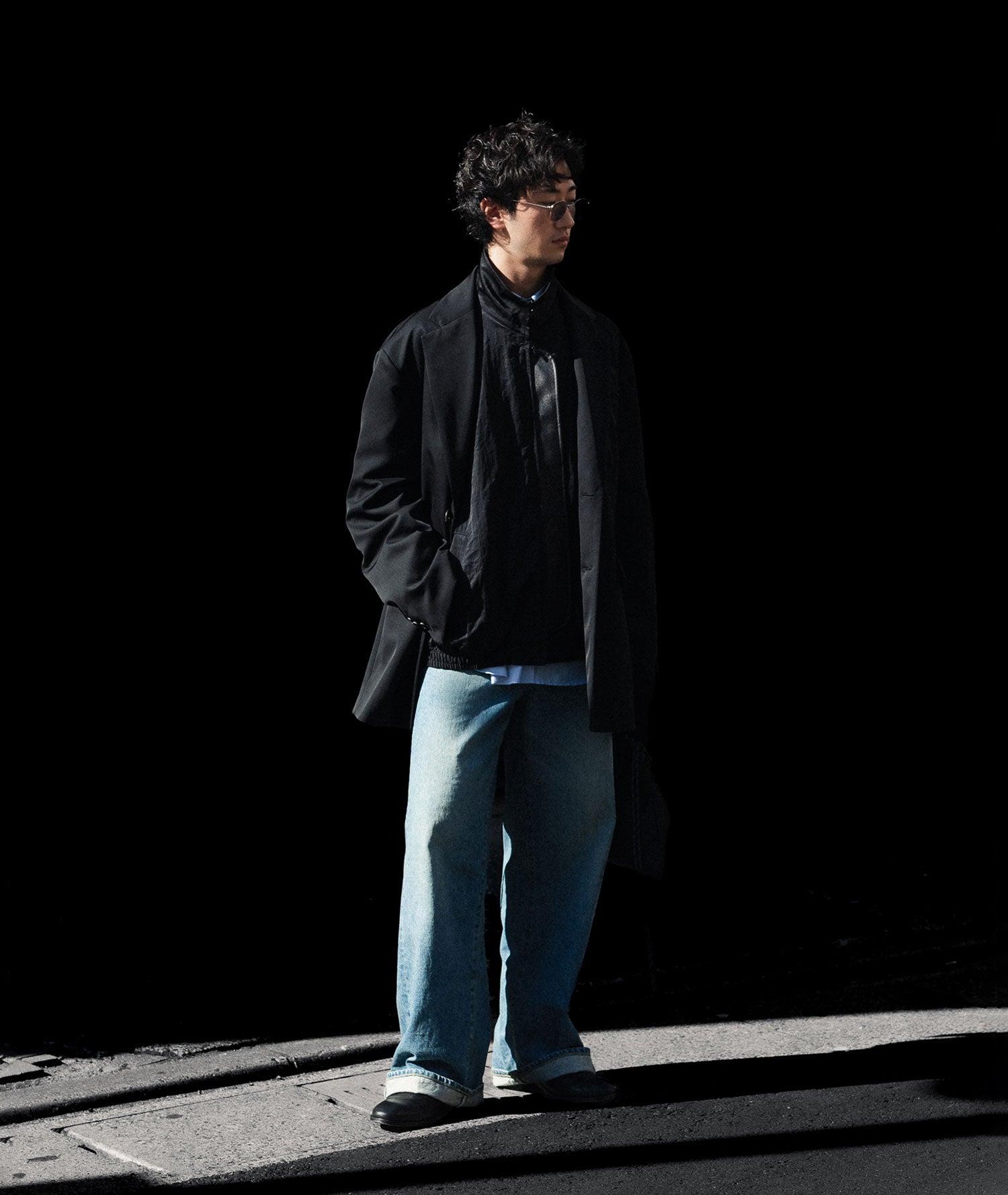 ジャケット・アウター ssstein OVERSIZED FLIGHT JACKET ssstein / シュタイン】SHRUNK NYLON OVERSIZED FLIGHT JACKET - BLACK