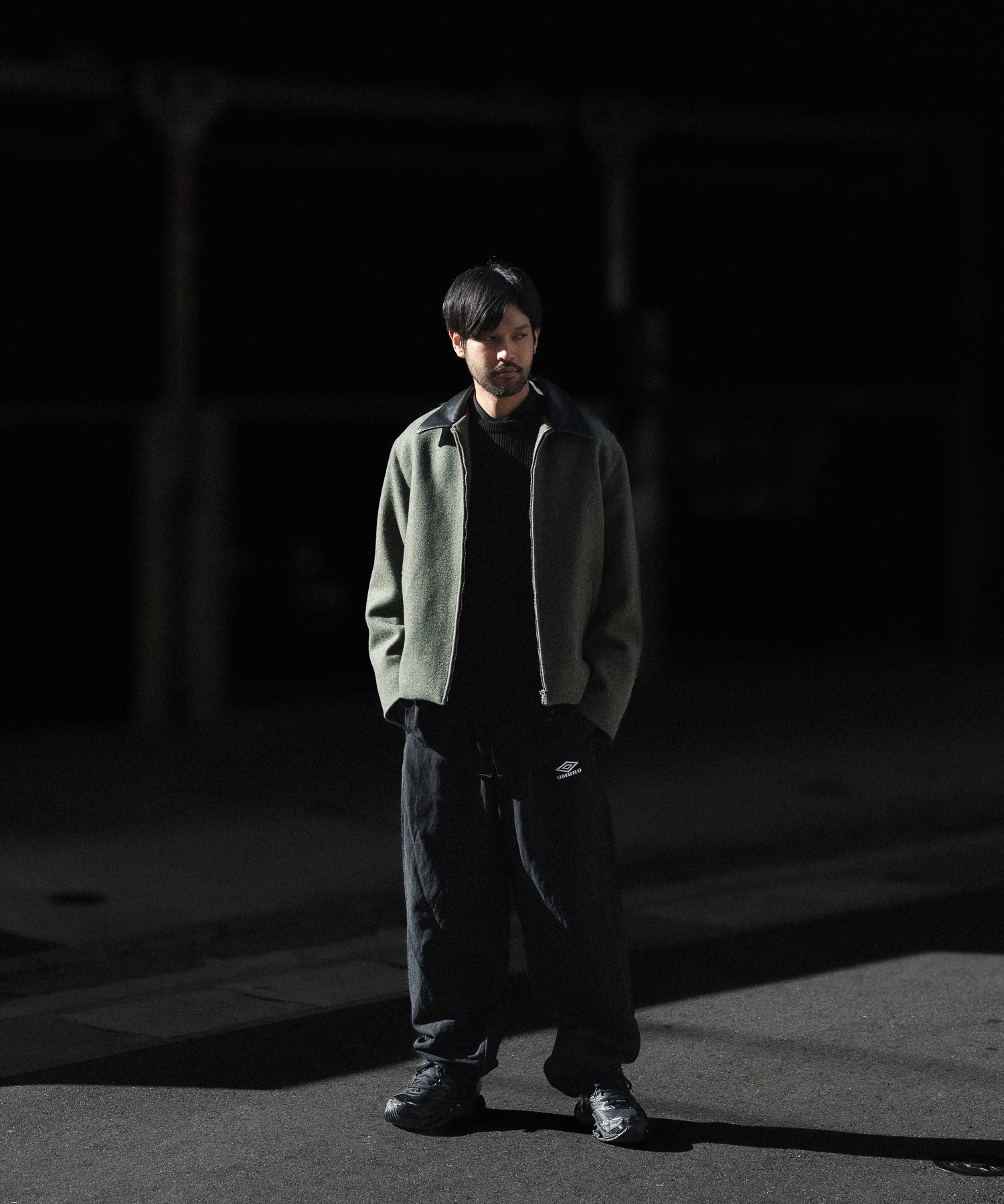 【ssstein × UMBRO】LINEN/NYLON TRACK TROUSERS - BLACK