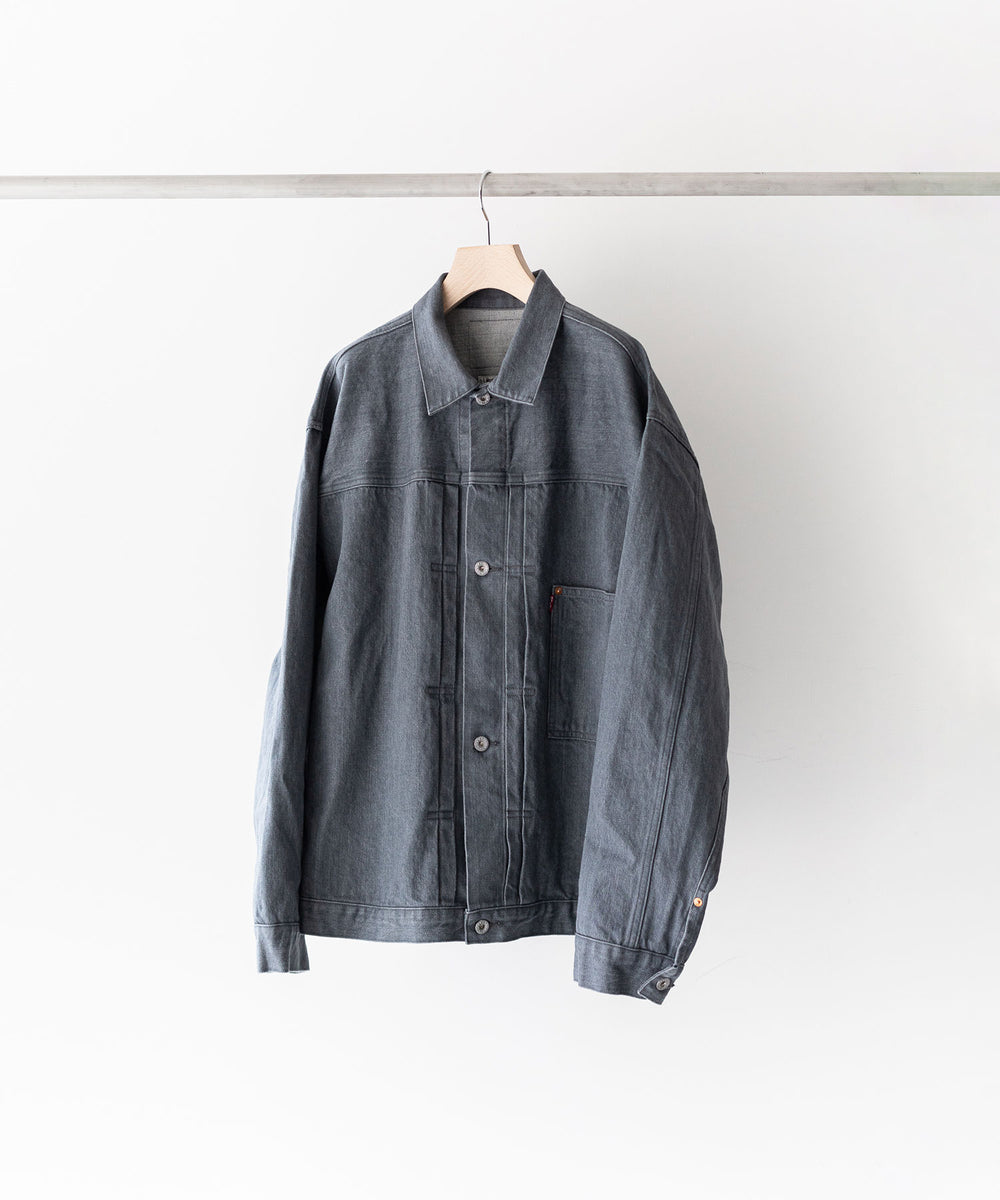 【INTÉRIM】インテリムの対戦モデルGジャン HYPER BIG WWII “1ST” SHUTTLE DENIM JACKET - GRAY