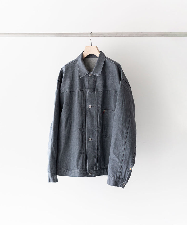 【INTÉRIM】インテリムの対戦モデルGジャン HYPER BIG WWII “1ST” SHUTTLE DENIM JACKET - GRAY