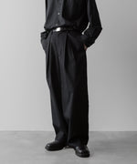 画像をギャラリービューアに読み込む, ssstein(シュタイン)の24AWコレクション EASY WIDE TROUSERS (2/72 WOOL GABARDINE) - BLACK 公式通販サイトsession福岡セレクトショップ
