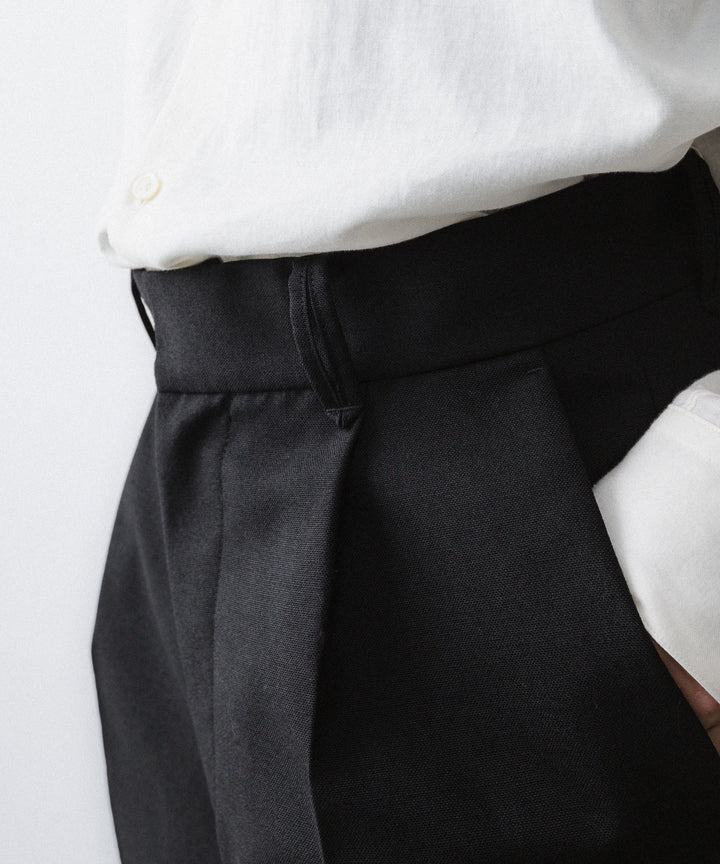 【paratrait】WOOL NONKE SLACKS - BLACK
