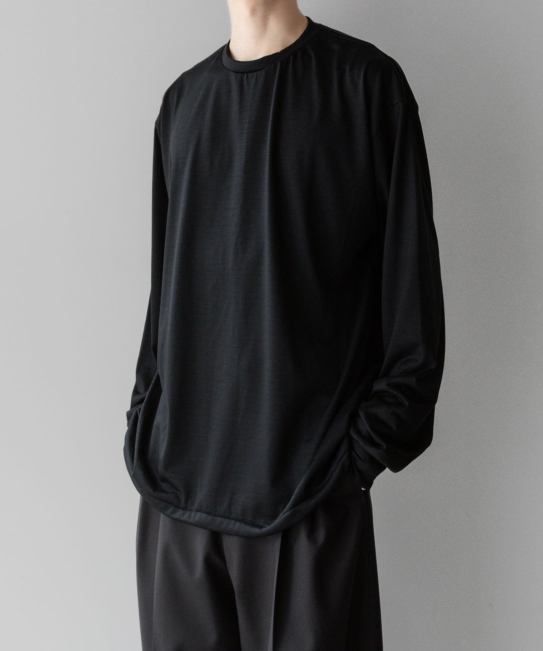 INTÉRIM - インテリムのEXTRA FINE MERINO WOOL L/S TEEのBLACK公式通販サイトsession福岡セレクトショップ