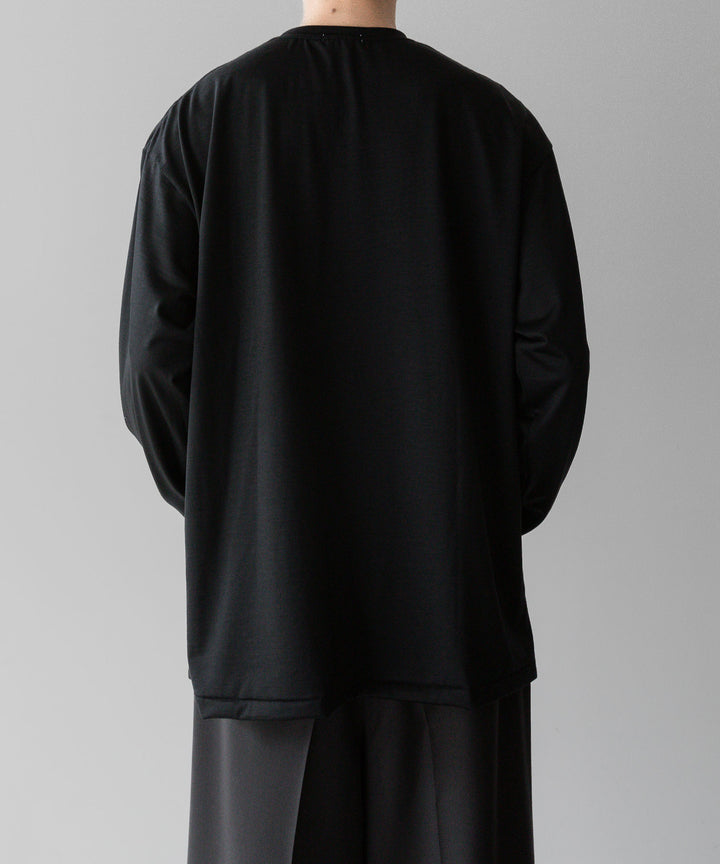 INTÉRIM - インテリムのEXTRA FINE MERINO WOOL L/S TEEのBLACK公式通販サイトsession福岡セレクトショップ