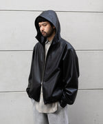 画像をギャラリービューアに読み込む, ssstein(シュタイン)のLEATHER HOODED SHORT JACKET - BLACKの公式通販サイトsession福岡セレクトショップ
