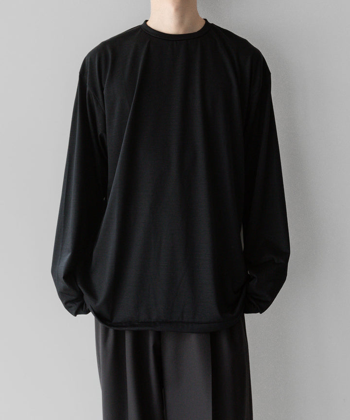 INTÉRIM - インテリムのEXTRA FINE MERINO WOOL L/S TEEのBLACK公式通販サイトsession福岡セレクトショップ
