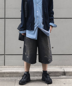 ssstein / シュタイン】BAGGY DENIM SHORTS - BLACK | 公式通販サイト