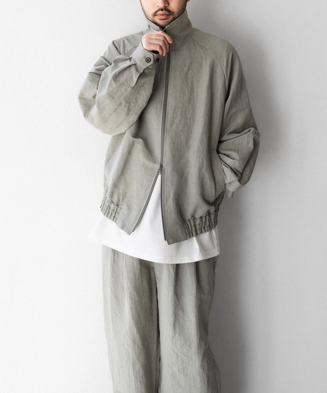 ssstein(シュタイン)のLI/NY POPLIN ZIP UP JACKET - BEIGE GREYの公式通販サイトsession福岡セレクトショップ