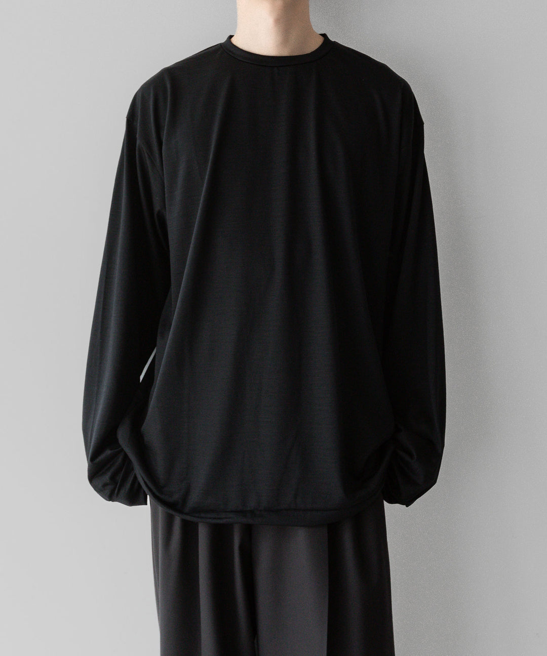 INTÉRIM - インテリムのEXTRA FINE MERINO WOOL L/S TEEのBLACK公式通販サイトsession福岡セレクトショップ