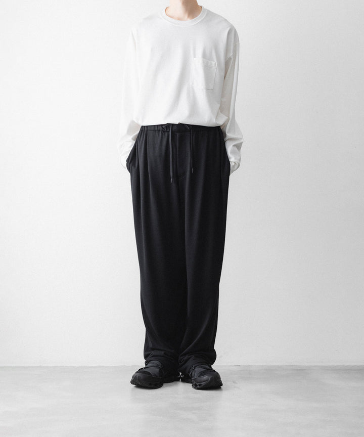 WWW - WRAPINKNOT wool wearのWIDE TAPERED PANTSのBLACK公式通販サイトsession福岡セレクトショップ