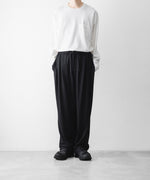 画像をギャラリービューアに読み込む, WWW - WRAPINKNOT wool wearのWIDE TAPERED PANTSのBLACK公式通販サイトsession福岡セレクトショップ

