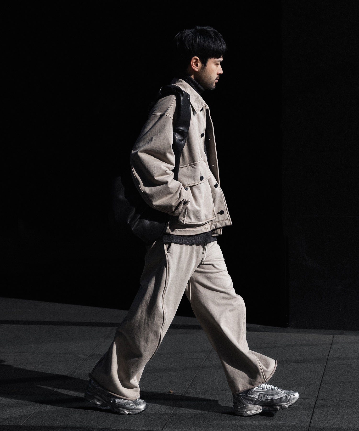 KANEMASA PHIL.】36G FINE SWEAT DRAPING EASY PANTS - BEIGE KHAKI