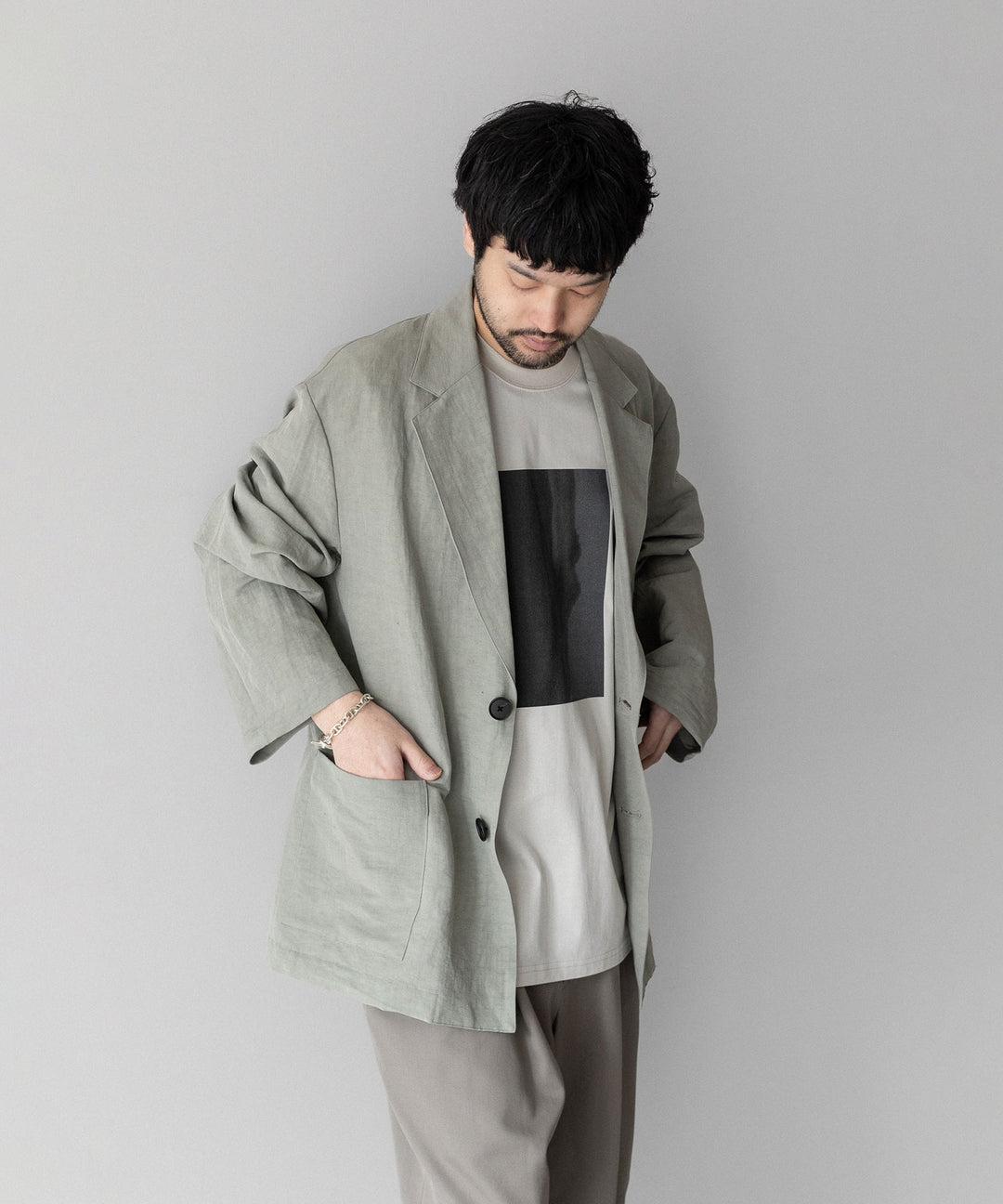 ssstein(シュタイン)のLI/NY POPLIN SINGLE BREASTED JACKET - BEIGE GREYの公式通販サイトsession福岡セレクトショップ