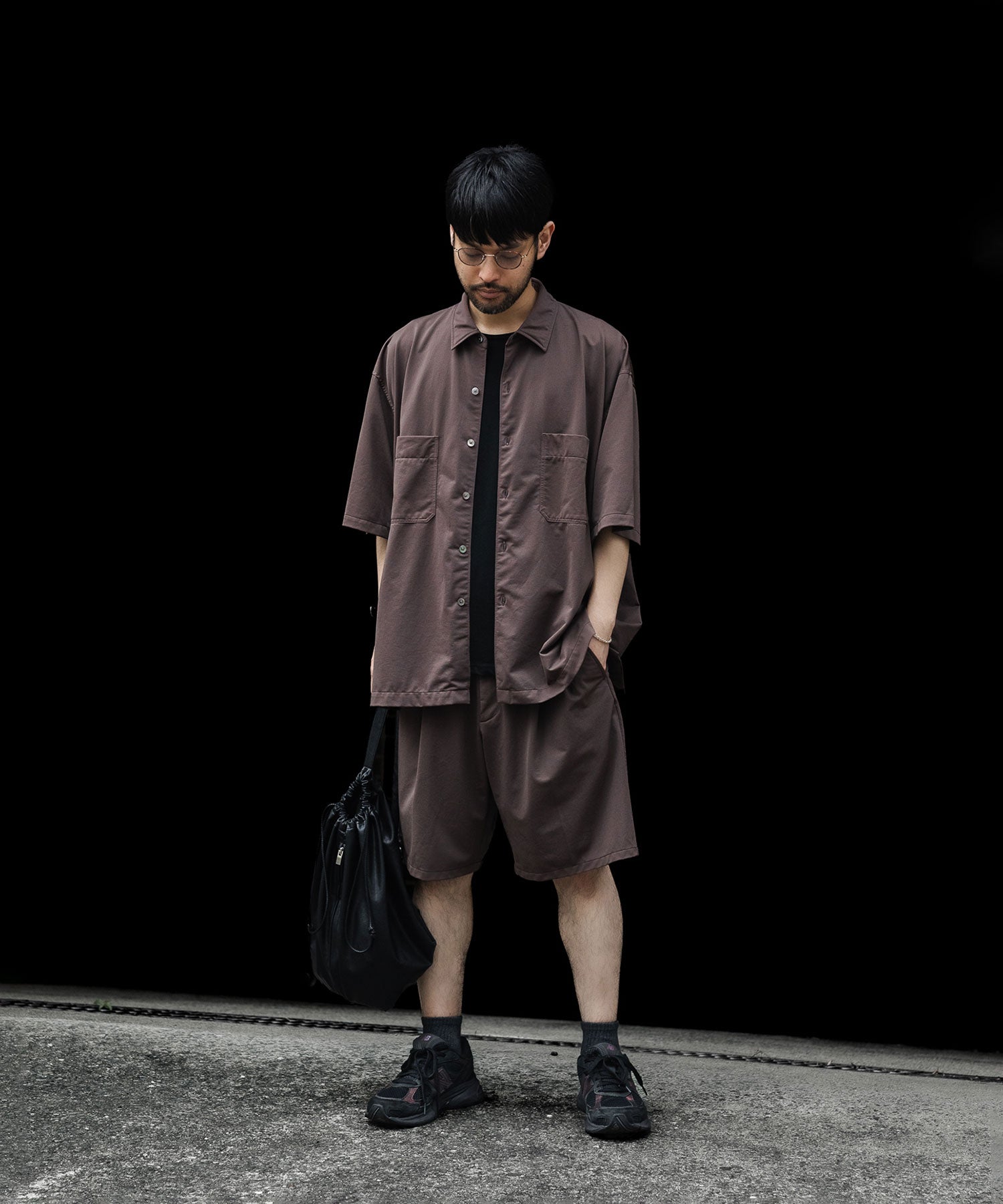 トップス KANEMASA PHIL. 36G NYLON BALISE SHIRT M KANEMASA PHIL.】36G NYLON BALISE SS SHIRT - BROWN DYE | 公式通販