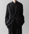 【ssstein】OVERSIZED SINGLE BREASTED JACKET (2/72 WOOL GABARDINE) - BLACK