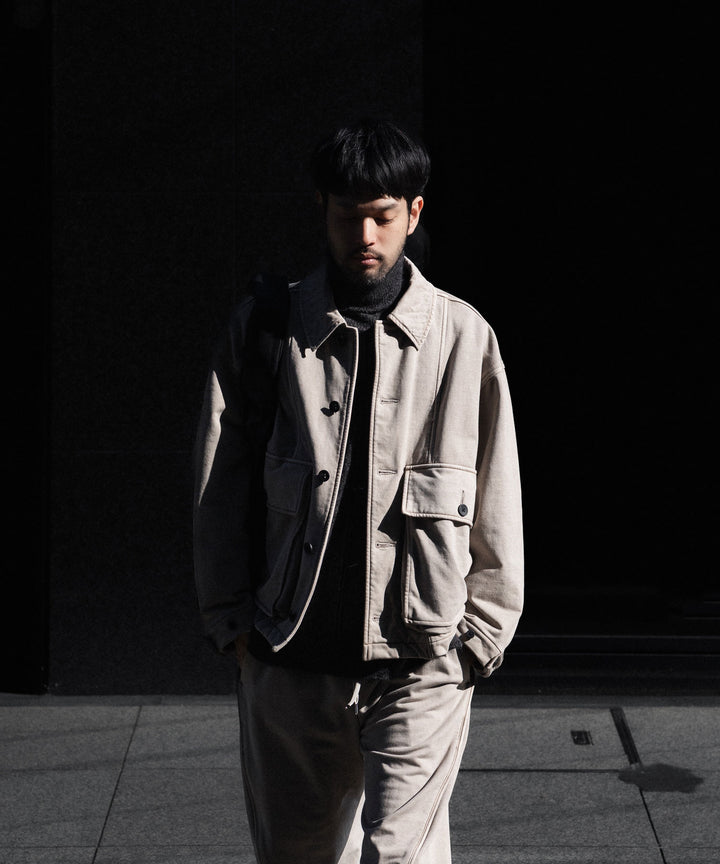 KANEMASA PHIL. カネマサフフィル36G FINE SWEAT WORK JACKETのBEIGE KHAKI PIGMENT公式通販サイトsession福岡セレクトショップ