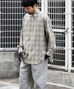 ssstein(シュタイン)のC/R CHECK OVERSIZED DOWN PAT SHIRT - TAUPE×GREY OMBREの公式通販サイトsession福岡セレクトショップ