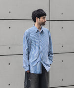 画像をギャラリービューアに読み込む, 【KANEMASA PHIL.】46G STRIPE MODEST SHIRT - NAVY WHITE
