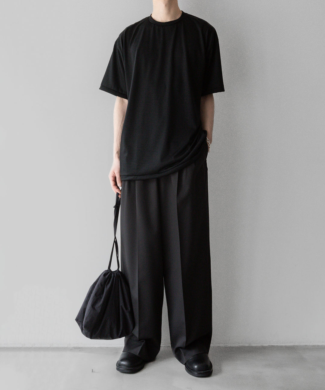 INTÉRIM - インテリムのEXTRA FINE MERINO WOOL S/S TEEのBLACKの公式通販サイトはsession福岡セレクトショップ