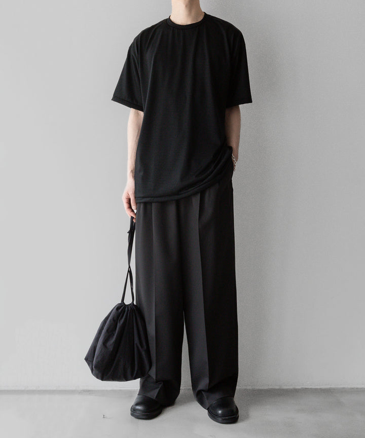 INTÉRIM - インテリムのEXTRA FINE MERINO WOOL S/S TEEのBLACKの公式通販サイトはsession福岡セレクトショップ