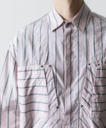画像をギャラリービューアに読み込む, 【SUBLATIONS】STRIPE OVERLAP POCKETS SHIRT - PINK STRIPE
