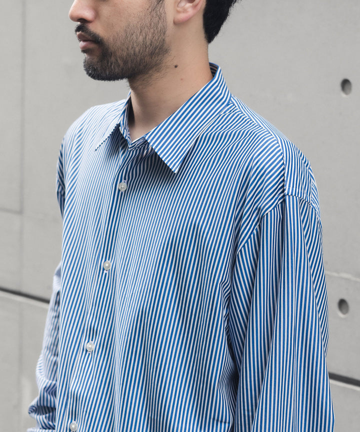 KANEMASA PHIL. カネマサフィルの46G STRIPE MODEST SHIRTのNAVY WHITE 公式通販サイトsession福岡セレクトショップ
