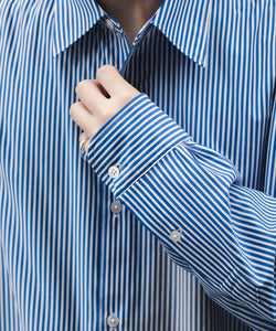KANEMASA PHIL.】46G STRIPE MODEST SHIRT - NAVY WHITE | 公式通販