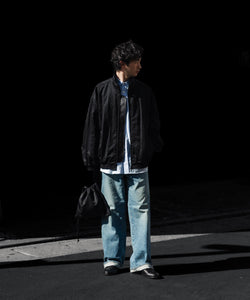 ssstein / シュタイン】COTTON SILK OVERSIZED PLACKET SHIRT - SAX