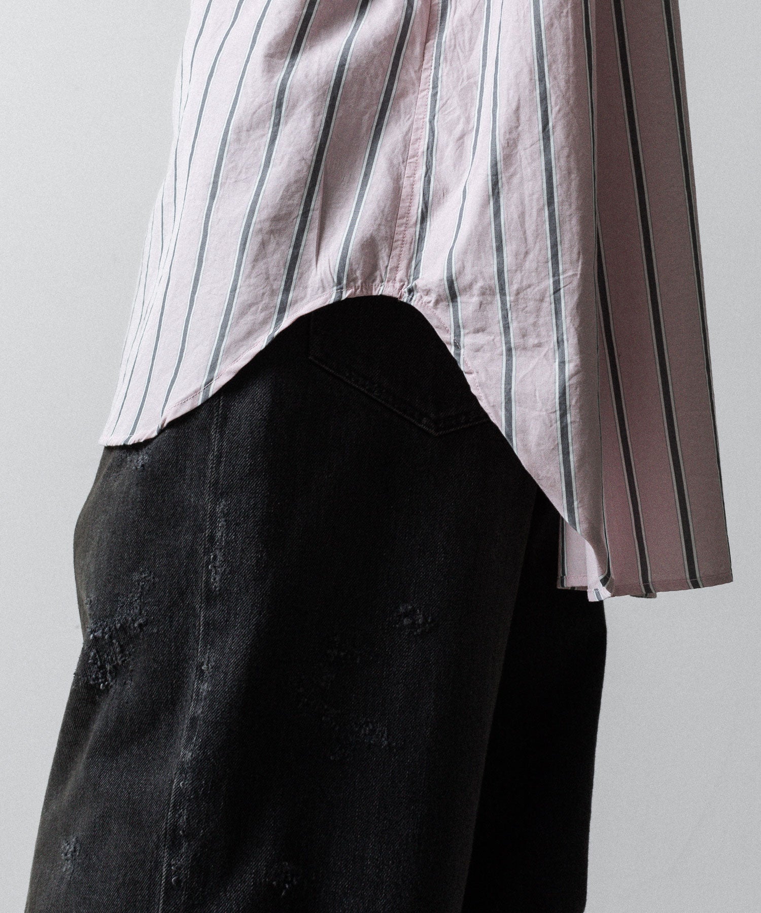 【SUBLATIONS】STRIPE OVERLAP POCKETS SHIRT - PINK STRIPE