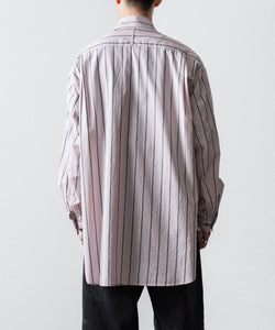 SUBLATIONS / サブレーションズ】STRIPE OVERLAP POCKETS SHIRT - PINK