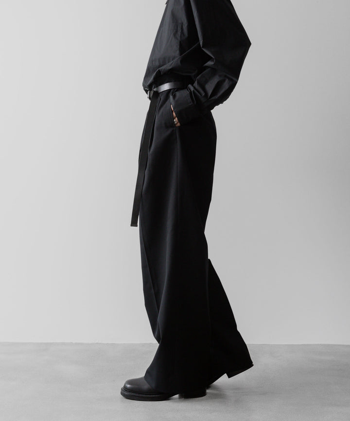 ssstein(シュタイン)の24AWコレクション LONG WIDE TROUSERS (2/72 WOOL GABARDINE) - BLACK 公式通販サイトsession福岡セレクトショップ