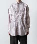画像をギャラリービューアに読み込む, 【SUBLATIONS】STRIPE OVERLAP POCKETS SHIRT - PINK STRIPE
