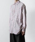 画像をギャラリービューアに読み込む, 【SUBLATIONS】STRIPE OVERLAP POCKETS SHIRT - PINK STRIPE
