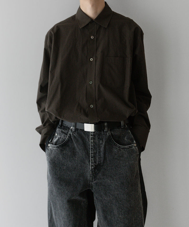 stein(シュタイン)の24SSコレクションNYLON COMBINATION CHEMICAL BLEACHED DENIM JEANSのBLACK