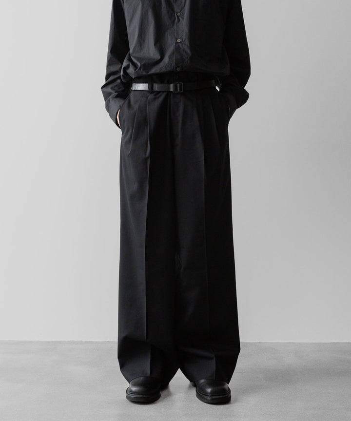 ssstein(シュタイン)の24AWコレクション LONG WIDE TROUSERS (2/72 WOOL GABARDINE) - BLACK 公式通販サイトsession福岡セレクトショップ