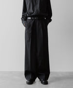 画像をギャラリービューアに読み込む, ssstein(シュタイン)の24AWコレクション LONG WIDE TROUSERS (2/72 WOOL GABARDINE) - BLACK 公式通販サイトsession福岡セレクトショップ
