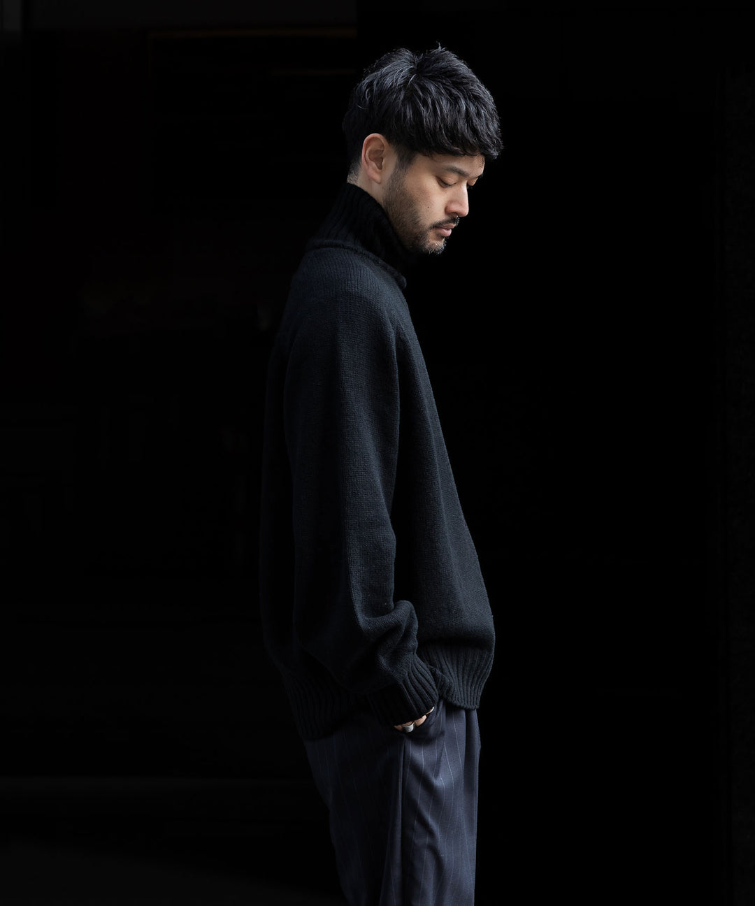 stein(シュタイン)の23AWコレクションEX FINE LAMBS LOOSE HIGH NECK KNIT LSのBLACK sessionセッション福岡セレクトショップ 公式通販サイト