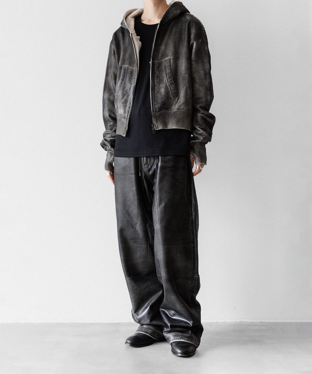 SUBLATIONS サブレーションズのCRACKING COATED WIDE PANTSのWHITE BASE 公式通販サイトsession福岡セレクトショップ
