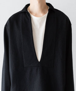 KANEMASA PHIL.】36G NEEDLE PUNCH V NECK SMOCK - BLACK | 公式通販