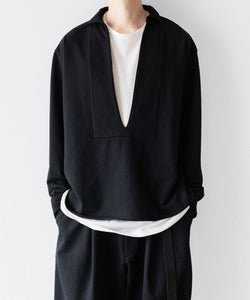 KANEMASA PHIL.】36G NEEDLE PUNCH V NECK SMOCK - BLACK | 公式通販