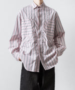 画像をギャラリービューアに読み込む, 【SUBLATIONS】STRIPE OVERLAP POCKETS SHIRT - PINK STRIPE
