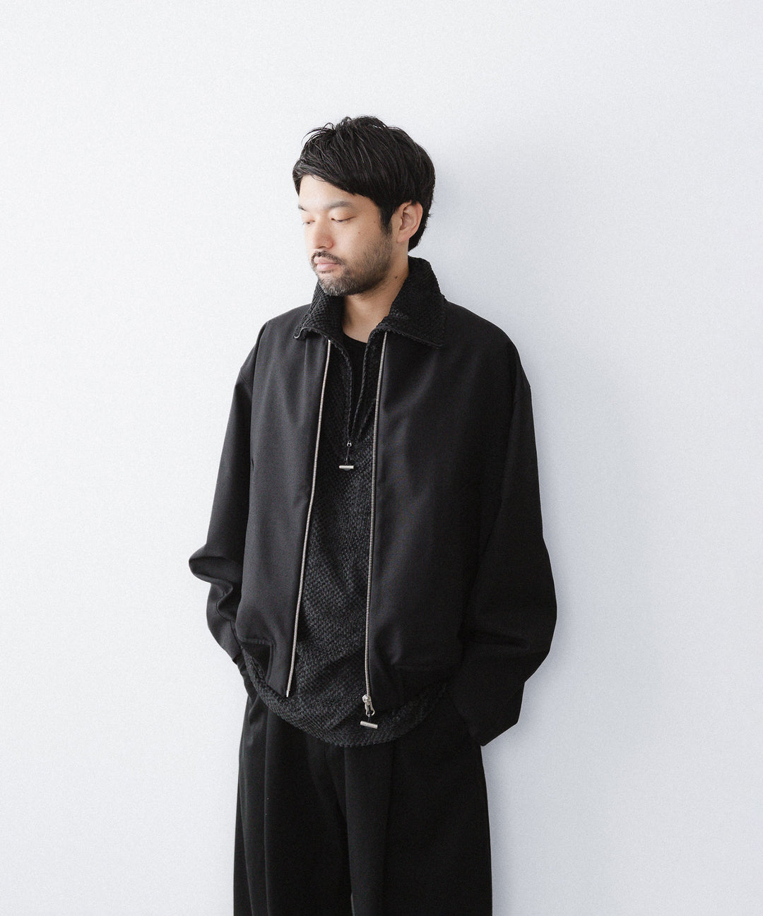 【paratrait】WOOL BLOUSON - BLACK