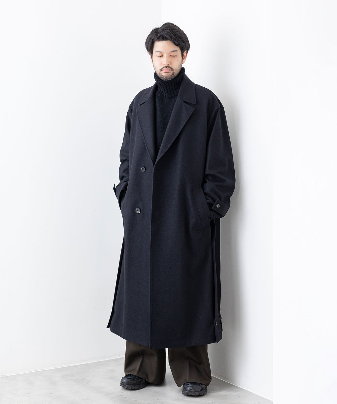 stein(シュタイン)の23AWコレクションOVERSIZED LAYERED SINGLE COATのDARK NAVY sessionセッション福岡セレクトショップ 公式通販サイト