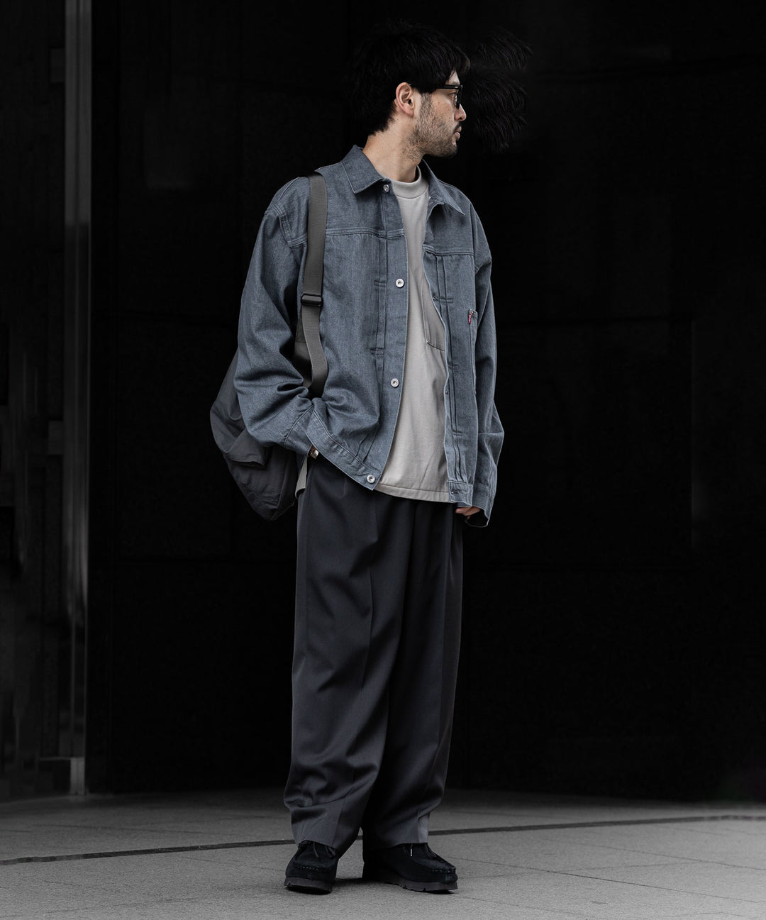 【INTÉRIM】インテリムの対戦モデルGジャン HYPER BIG WWII “1ST” SHUTTLE DENIM JACKET - GRAY