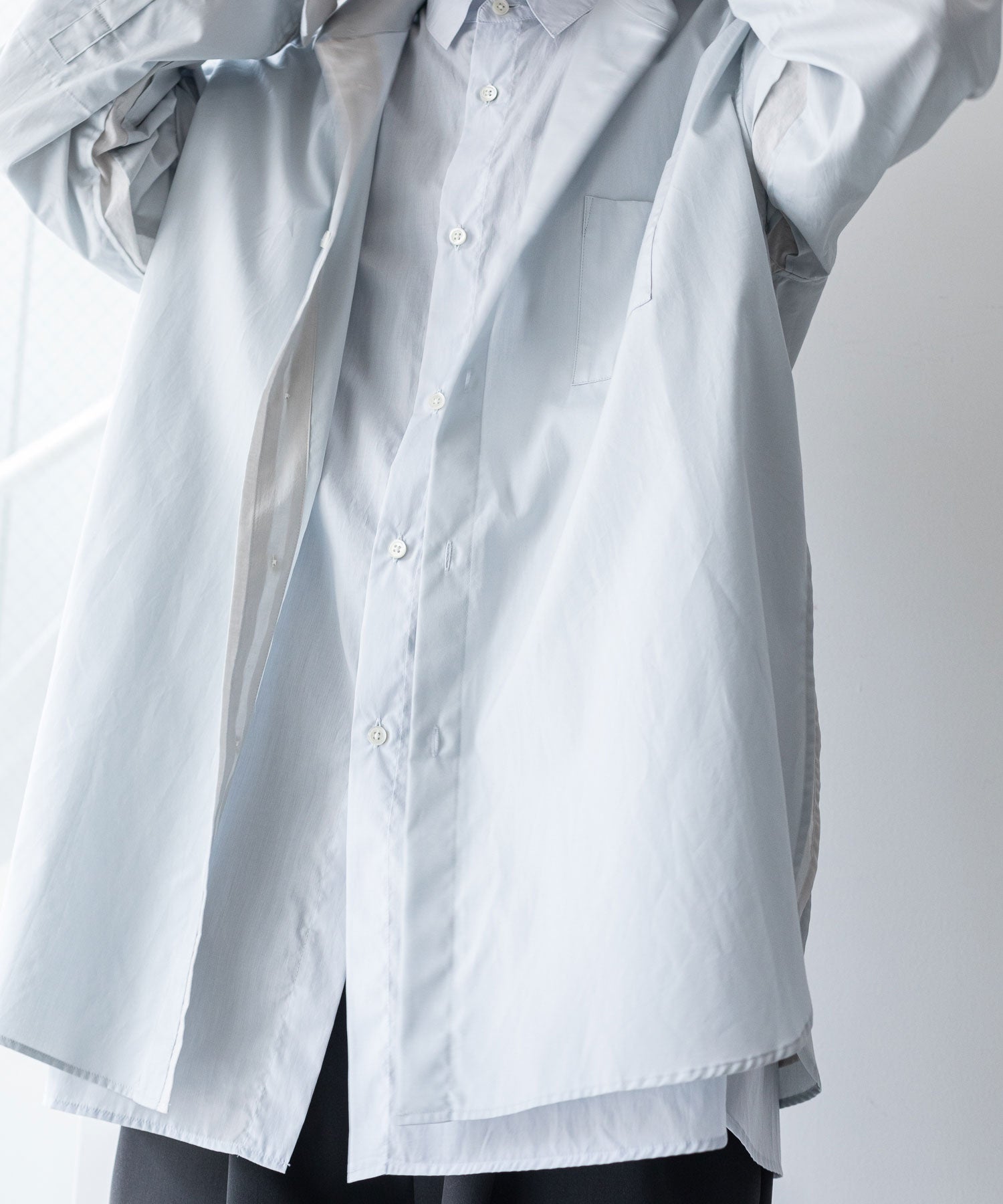 stein / シュタイン】OVERSIZED LAYERED SHIRT - LT. BLUE GREY | 公式