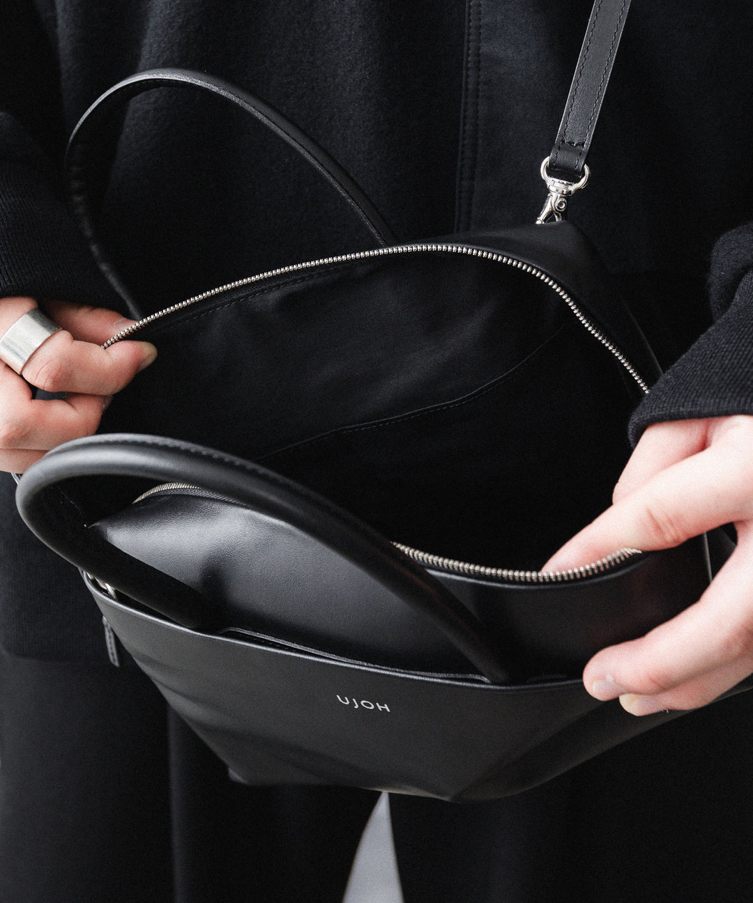 【UJOH】2WAY MINI SQUARE BAG - BLACK